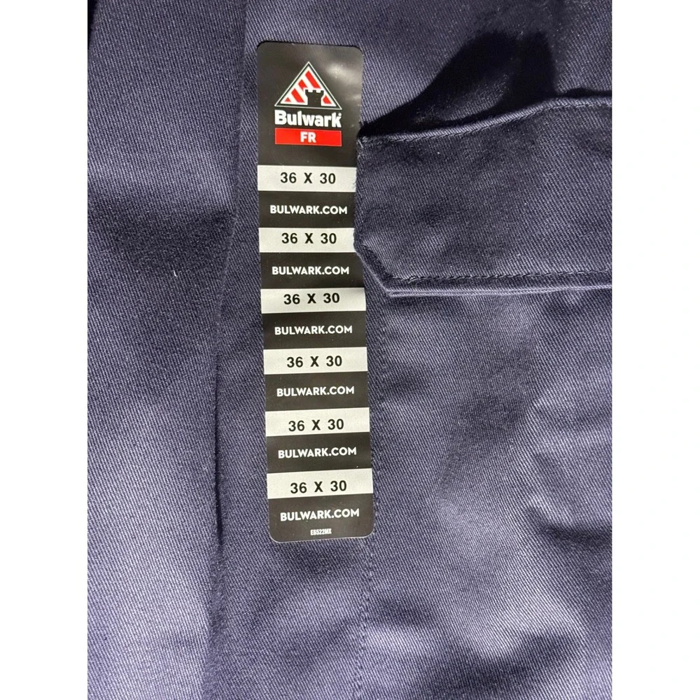 Bulwark FR Mens Navy Blue Flame Resistant Cargo Work Pants 36x30 NFPA 2112